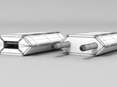 EU USB Power Adapter 3D model