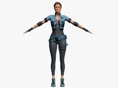 Female advanced rigged 3D model