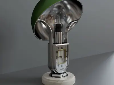 Art Deco table clock lamp 3D model