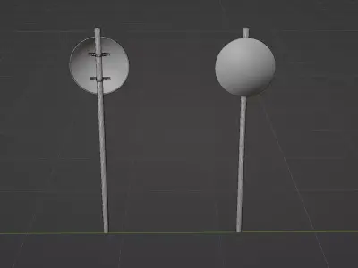 Speed Limit Traffic Signs Low-poly 3D model