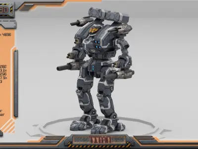 Titan BattleMech Low-poly 3D model