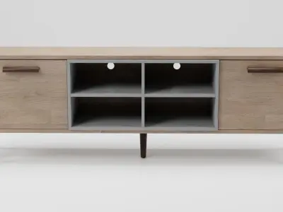 ALLOA TV Stand Light Wood with Grey 3D model