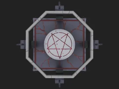 Crypt tower with light shining Low-poly 3D model