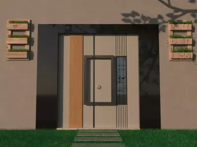 DOOR exterior LOWPOLY Low-poly 3D model