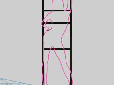 Neon Girl Sign 3D model