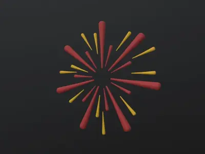 Fireworks 3D Model Low-poly 3D model