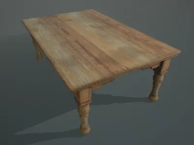 Wooden Table Low-poly 3D model