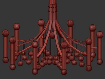 Gaetano chandelier with balls hanging from it 3D model