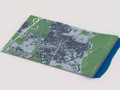 Keene Cityscape New Hampshire USA American Architecture 3D model