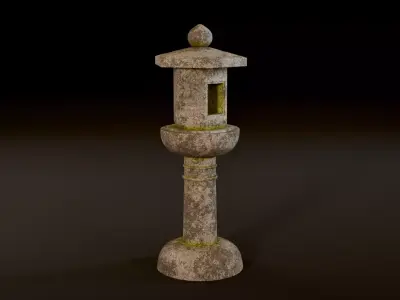 Japanese Stone Lantern Low-poly 3D model