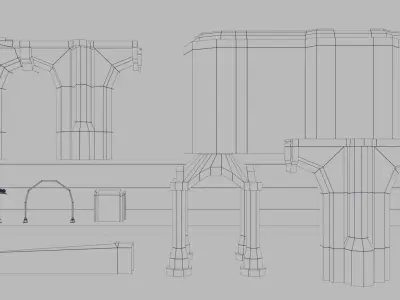 Old Bridge Texture Low-poly 3D model