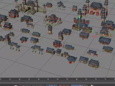 Ancient Chinese architecture Low-poly 3D model by lvcan