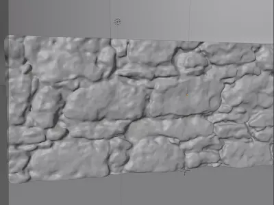 Weathered stone wall - French classic barn wall Low-poly 3D model