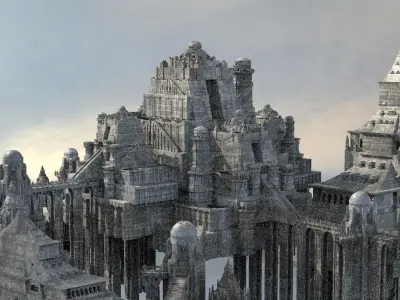Fantasy Germanic High Fantasy Castle 3D model