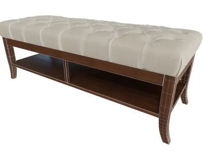  Classic Tufted Bench 3D model