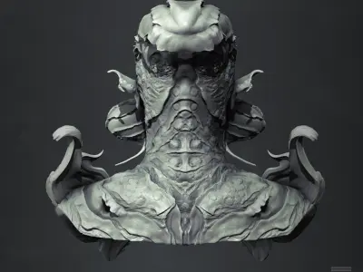 Demon - Alien Bust Highpoly 3D model 3D model