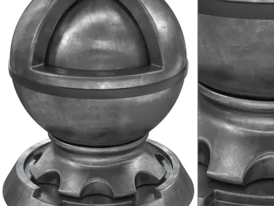 Metal set four spheres Texture