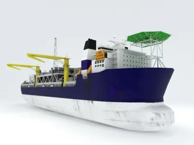 FPSO offshore platform  pack Low-poly 3D model