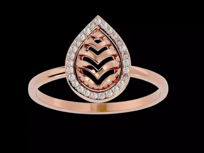 Light Minimalist Diamond Ring Earrings Pendant Set 3D print model