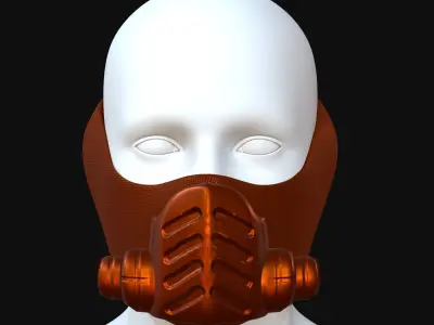 Gas mask helmet 3d model scifi Low-poly  Low-poly 3D model