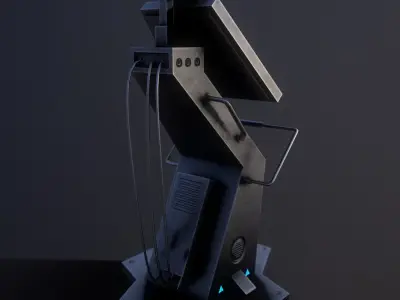 Sci-Fi Console-Computer Low-poly 3D model