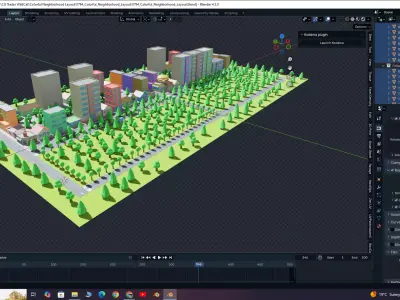 Colorful Neighborhood Layout 3D model