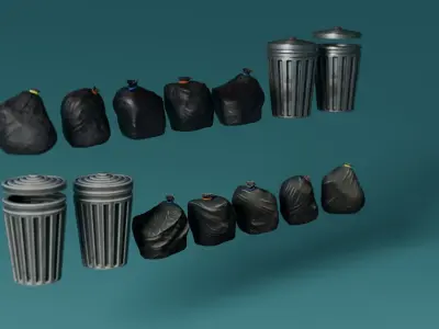 TrashSet Low-poly 3D model