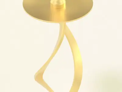 Candlesick golden candle stand 3D model