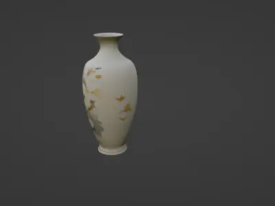 Elegant Tall Floral Floor Vase 3D model