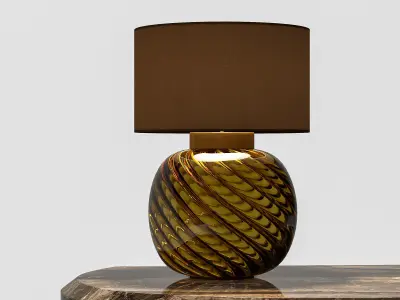 bedside table with lamp 3D model