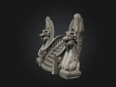 Naga Staircase Fantasy  Serpentine Elegance in Mythical  3D model