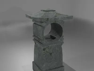 Asian lantern Low-poly 3D model