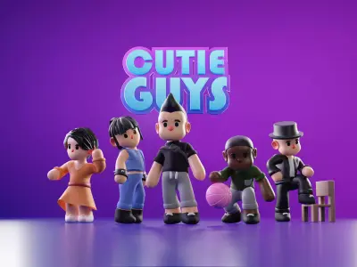 CUTIEGUYS - A Collection of Cute Characters and Buildings Low-poly 3D model