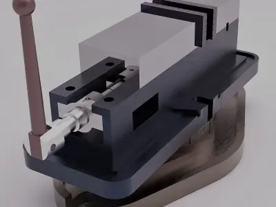 Bench Vice Low-poly 3D model