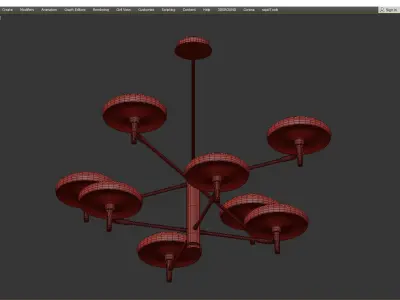 MEDUZA modern chandelier with clear glass shades Low-poly 3D model