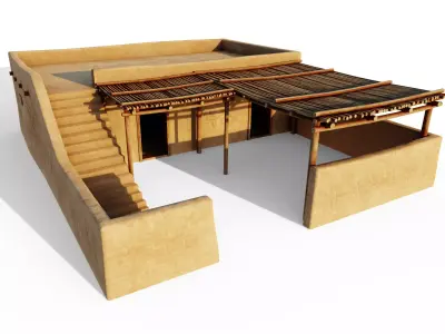 Common Desert House Low-poly 3D model