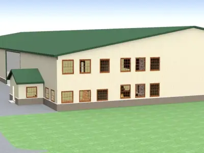 shop with living space  3D model