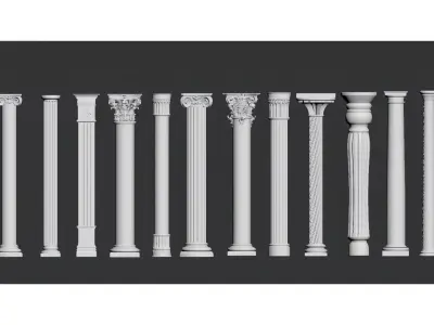 European-style Roman column 3D model