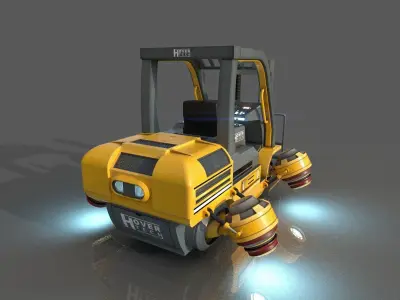 Scifi HoverForklift Low-poly 3D model