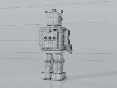 Tin Robot Toy Low-poly 3D model