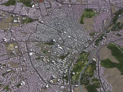 Karaj - 3D City Model Low-poly 3D model