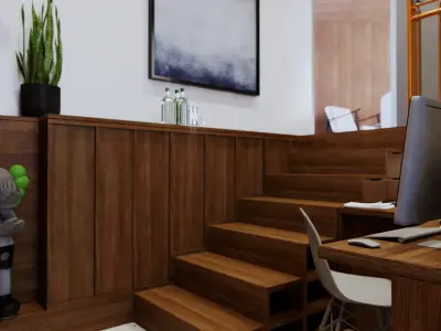 Modern Warm House RoofTop Interior 3D Scenes 3D model