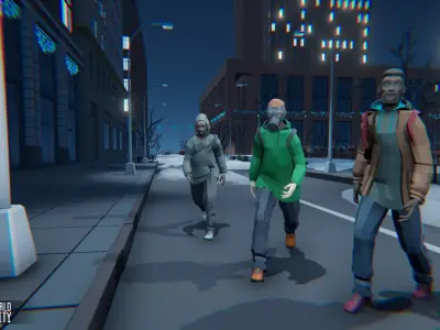 LOW POLY WORLD - MODULAR CITY Low-poly 3D model