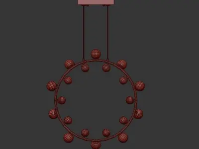AK947 chandelier with balls hanging from it 3D model