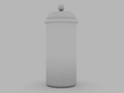 Glass Jar with Light Copper Lid Low-poly 3D model