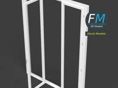 Triple French window 3D model