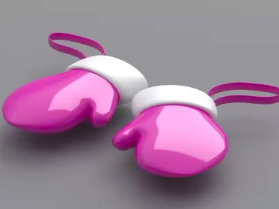 christmas hand gloves Pink 3D model