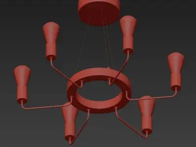 Gold Stick Chandelier 3D model