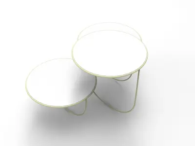 Trio Coffee Table Low-poly 3D model