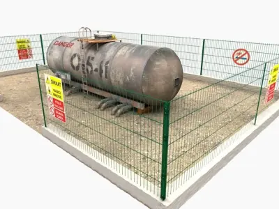 Oil Tank fuel tank Low-poly 3D model